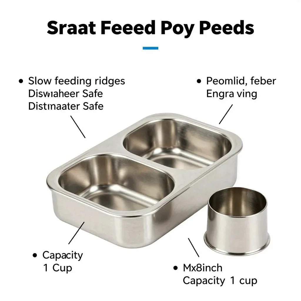 Personalized Stainless Steel Feeder Small - PawMarked - PawMarked
